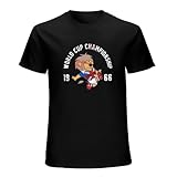 World Cup Willie Inspired T-Shirt - Fan Shirt 1966 Champions Retro Football Black Size XL