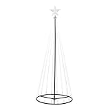 The Christmas Workshop 6FT Outdoor Cone Trees | 573 Individual Micro LED Lights | Light-Up Star Tree Topper | Transformer Included For Indoor Use | Animated Light Display (Bright White)