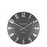 Thomas Kent Wall Clock, 12 Inch Morden Decorative clock, Graphite Silver Design Clock, Easy Read Big Numbers, For Living Room, Office, Kitchen, Schools