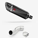 Lextek Carbon Fibre SP9C Gloss Exhaust 300mm with Link Pipe compatible with Kawasaki Z900 (17-19)