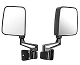Passenger+Driver Side View Mirror Black Pair Side Mirror Replacement fit for 1987 1988 1989 1990 1991 1992 1993 1994 1995 1997 1998 1999 2000 2001 2002 for Jeep Wrangler with Manual Folding