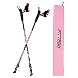 FitTrek Nordic Walking Poles for Men Women - 2 Pack Aluminum Nordic Walking Sticks - Nordic Poles with Ergonomic Grip Adjustable Ultralight for Hiking, Camping, Trekking, Mountaineering, Backpacking