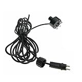 budiniao RGB 6 LED Lights AC12V Waterproof Aquarium Light Waterfall Decoration Night-lights Garden Lamp Swimming Pool Fountains(3m/9.84ft Cable)