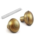 newliplace 1 Pack Antique Brass Door Knob Set with Spindle, Vintage Old Style Door Knobs Replacement Set for Mortise Lock Interior Doors