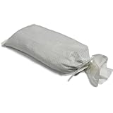 sackmaker FLOOD DEFENCE Heavy Duty Sandbags - White, Black & Yellow - UV Protected - Unfilled - Industrial Grade with Sunlight Protection (10, White)