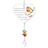 Robin Memorial Gifts, Warm Hanging Heart Plaque Present Acrylic Plaque Gifts with Poem to Remember Loved Ones