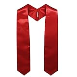 GraduationMall Graduation Stole for Adults Clergy Choral Stoles Academic Sash for School Church Ceremony Unisex 60" 152cm Red