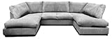 Bliss Furniture's Jumbo Cord U-Shaped Cord Sofa - Large Modular Sofa with Memory Foam Seating & Removable Cushion Covers - Seats 6-7 People - Ideal U-Shape for Living Room (Grey, Full Back)