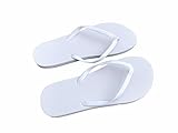 Kate Chesters Art Pack of 20 White Flip Flops for Wedding Guests | Bulk Wholesale Flip Flops | Hotel Guest Shoes One Size Fits All