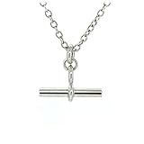 T Bar Necklace Sterling Silver Chain 2cm Albert Pendant (20)
