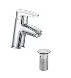 Bristan Orta Chromed Bathroom Basin Sink Monobloc Single Hole Mixer Tap Faucet with Clicker Pop Up Waste (OR BAS C)