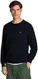 Tommy Hilfiger Men’s Essential Structure Crew Neck Regular Fit Jumper, Blue (Desert Sky), L