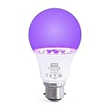 TBE LIGHTING UV LED Bulb - 9w Ultra Violet Black Light Bulbs - B22 Standard Bayonet Fitting - 395-400nm wavelength, Energy Saving Long Life LED A60 Bulb