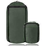 YINXN Ultra 46L Lightweight Waterproof Compression Stuff Sack for Sleeping Bag - Large Capacity Compact Nylon Storage Bag for Camping, Hiking, Backpacking Gear, Green
