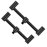 Fox Black Label Carbon 2 Rod Buzz Bars 110mm - 125mm | Designed to Hold Bite Alarms Rod Rests and Butt Rests | 3K Carbon and Black Anodized Aluminium | 12mm Diameter | Code CBB045.