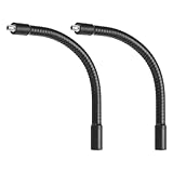PATIKIL 8" Gooseneck, 2 Pcs 1/4"-20 Female to Male Thread Metal Universal Hose Flexible Arm Gooseneck Tube Extension Holder for Action Camera, Phone, Microphone, Black