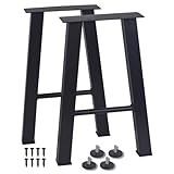 H JINHUI Furniture Legs Set of 2, Metal Coffee Table Bench Legs, Heavy Duty Industrial A-Frame Coffee Table Legs, with Screws and Floor Protectors for Home Office Dining DIY (W27.5cm X H41cm)