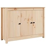 vidaXL Solid Pine Wood Cabinet - Space Maximizing Storage Organizer Cabinet, Versatile for Living Room, Bedroom, Office - Sturdy Top for Decor Display, 100x35x74 cm, Brown