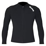 Owntop Wetsuit Jacket Mens - 2mm Neoprene Wetsuit Top, Long Sleeve Front Zipper Wet Suit Vest for Scuba Diving Surfing Snorkeling Swimming, Men Black 3XL