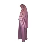 Prayer Set Two Piece (Khimar + Skirt) One Size Pull on Headscarf Stretchy Lycra Ideal Everyday/Home/Work/Travel/Hajj/Umrah/Mosque/Madrassa/Ramadan/Eid/Gift (Light Pink)