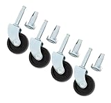 4 x Heavy Duty Hard Plastic Swivel Castor Wheels Trolley Furniture With Sockets