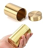 Ushinelit Brass Tea Canister, Small Portable Caddy Storage Container for Tea Coffee Nuts (Small Size 1.77” x 2.95”)