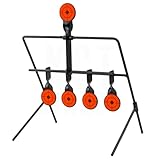 KCT Shooting Practice Spinning Metal 5 Targets Self Resetting Air Gun Rifle Set Freestanding Target
