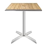 Bolero Bistro Dining Flip Top Square Table in Ash Wood - Indoor Outdoor Patio Bar Café Restaurant Furniture - 730x600x600mm