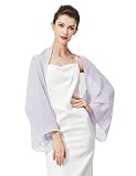 BEAUTELICATE Women’s Chiffon Shrug Bolero Sheer Loose Cardigans Cover Up With Long Sleeve For Summer Wedding Evening Bridal Bridesmaids Mother of The Bride(One size, Lilac)