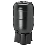 Large Black 210 Litre Water Butt With Stand, Filler, Tap & Lockable Lid Outdoor Rain Water Collector