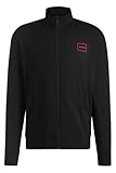 HUGO Mens Laze Zip Jacket Frame-logo jacket in stretch cotton