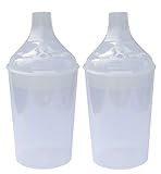 Lizzyoftheflowers 2 Pack - Clear, Wide Spout, Feeding Beakers. 200ml with Graduated Measurements and Controllable Flow Lid - Re-usable Product, Microwave Safe & Spill-Proof