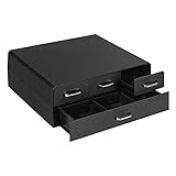 Navaris Coffee Pod Holder with 4 Drawers - Compatible with Nespresso, CBTL, K-Cups, Verismo - Capsule Storage Organiser 2-Tier Container Box - Black