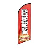 FSFLAG Burgers Swooper Flag, 8FT Burgers Advertising Feather Flag Burgers Banner Signs for Businesses and Storefronts(Flag Only)