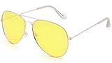 LHSDMOAT Unisex Pilot Yellow lens Sunglasses, Trendy UV400 Protection Metal Oval Sunglasses, Retro Driving Party Cosplay Sun Glasses