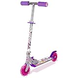 Ozbozz SV13988 Unicorn Scooter with 2 Light up Wheels, Pink Purple Silver