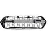 Grille For Fit 2018-2023 Ford Transit Custom Grill Upgrade Honeycomb Radiator Mesh with White Light & Letter Glossy Black