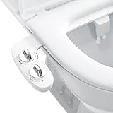 Bidet Attachment for Toilet UK, Non-Electric Cold Water Bidet Toilet Seat Attachment with Adjustable Water Pressure, Ultra-Slim Bidet with Self-Cleaning Dual Nozzles(Frontal & Rear Wash)