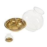 DECHOUS Buddhism Oil Lamp Lantern with Glass Chimney Kerosene Lamp for Worship Table Decoration Vintage Carbide Rustic Home Supply