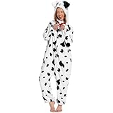 OLAOLA Adult Onesie, Spotty Dog Animal Costume, Unisex Onesies Plush Halloween Christmas Cosplay Pajamas Party One-Piece Sleepwear