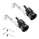 JNNJ 2 Pieces Car Turbo Sound Exhaust Whistle, Turbo Whistle for Car Exhaust Pipes Aluminum Alloy, Car Turbo Sound Exhaust Pipe Silencer, Cars Tail Pipe Sounder for All Vehicles Models（Black）