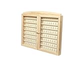 Greca Showcase Collections thimbles 2 doors. Capacity: 144 thimbles. Dimensions (WxDxH): 60 x 6 x 54 cm. In raw pine wood. For painting.. Height between shelves: 4.5 cm.