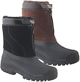 PEAK VALLEY MENS MUCKER YARD WATERPROOF WINTER SNOW ZIP BOOTS WELLIES RAIN RIDING FUR LINED THERMAL MUD RIDING FARM (BLACK, UK Footwear Size System, Adult, Men, Numeric, Medium, 9)