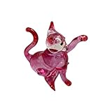 VIE Hand Blown Glass Sculpture, Cat Playing