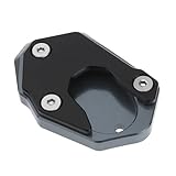 ECSiNG Motorcycle Aluminum Foot Side Extension Pad Anti-slip Side Stand Enlarger Plate Pad Compatible with Kawasaki Z900 Z650 2017-2021 Z1000 SX 2010-2020 ZX6R ZX10R ER6N ER6F Titanium color