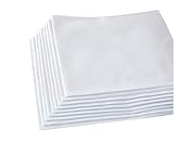 Women s Handkerchiefs 100% Cotton Handkerchiefs Pack of 12, 12 inch, White