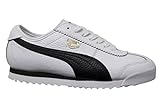 PUMA Roma 68 Vintage White Black Leather Low Lace Up Mens Trainers 370051 02