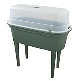 GEEZY Raised Garden Bed Planter Box Outdoor Patio Greenhouse Flower Vegetable Grow Box with Lid & Legs Green - Durable, Portable & Versatile Planter for Small Spaces & Easy Planting & Care