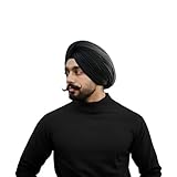 CRAFTSTRIBE Sikh Traditional Turban Patka Punjabi Sardar Pagri Dastar Cotton Full Voil for Men and Boys (5 Meter) Black