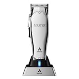 Andis 12665 Professional Master Corded/Cordless Hair Trimmer, Adjustable Carbon Steel Blade Hair Clipper for Close Cutting, Silver
